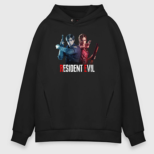 Мужское худи оверсайз Resident Evil game color / Черный – фото 1