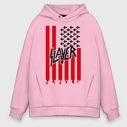 Толстовка оверсайз мужская Slayer Flag, цвет: светло-розовый