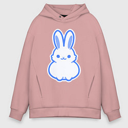 Толстовка оверсайз мужская White bunny, цвет: пыльно-розовый