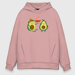Толстовка оверсайз мужская Парочка авокадо, цвет: пыльно-розовый
