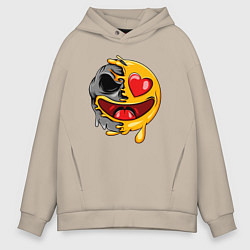 Толстовка оверсайз мужская Love smile, цвет: миндальный