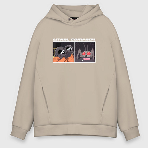 Мужское худи оверсайз Lethal Company: Memes / Миндальный – фото 1