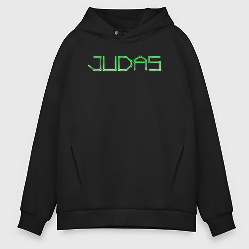 Мужское худи оверсайз Judas logo / Черный – фото 1