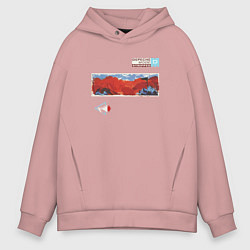 Толстовка оверсайз мужская Depeche Mode - Stripped single, цвет: пыльно-розовый