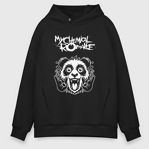 Мужское худи оверсайз My Chemical Romance rock panda / Черный – фото 1