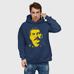 Толстовка оверсайз мужская Yellow Stalin, цвет: тёмно-синий — фото 2