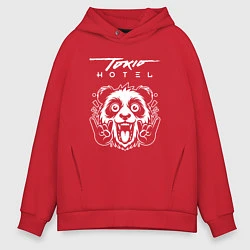 Толстовка оверсайз мужская Tokio Hotel rock panda, цвет: красный