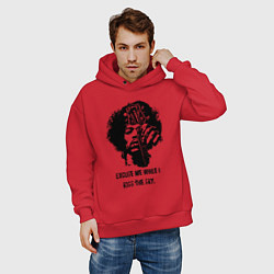 Толстовка оверсайз мужская James Marshall Hendrix, цвет: красный — фото 2