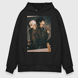 Толстовка оверсайз мужская Гуан Лу Сяоши Чэн, цвет: черный