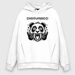 Толстовка оверсайз мужская Disturbed - rock panda, цвет: белый