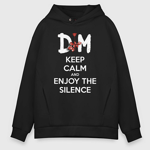 Мужское худи оверсайз DM keep calm and enjoy the silence / Черный – фото 1
