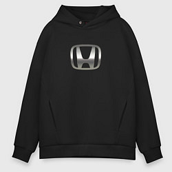 Толстовка оверсайз мужская Honda logo auto grey, цвет: черный