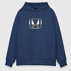 Толстовка оверсайз мужская Honda logo auto grey, цвет: тёмно-синий