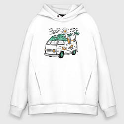 Толстовка оверсайз мужская Summer trip VW, цвет: белый
