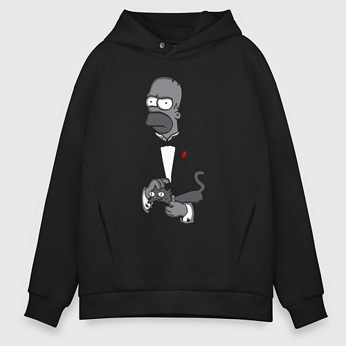 Мужское худи оверсайз Homer godfather / Черный – фото 1