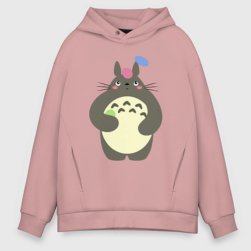 Мужское худи оверсайз Totoro game / Пыльно-розовый – фото 1