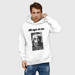 Толстовка оверсайз мужская 2pac Art All eayz on me, цвет: белый — фото 2