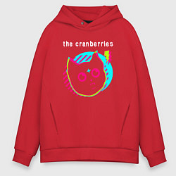 Толстовка оверсайз мужская The Cranberries rock star cat, цвет: красный