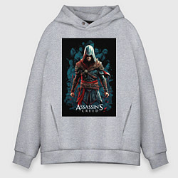 Толстовка оверсайз мужская Assassins creed старый стиль, цвет: меланж