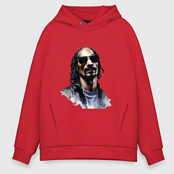 Толстовка оверсайз мужская Snoop dog, цвет: красный