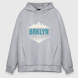 Толстовка оверсайз мужская Brooklyn city, цвет: меланж