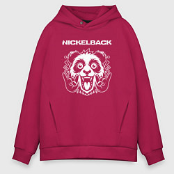 Толстовка оверсайз мужская Nickelback rock panda, цвет: маджента