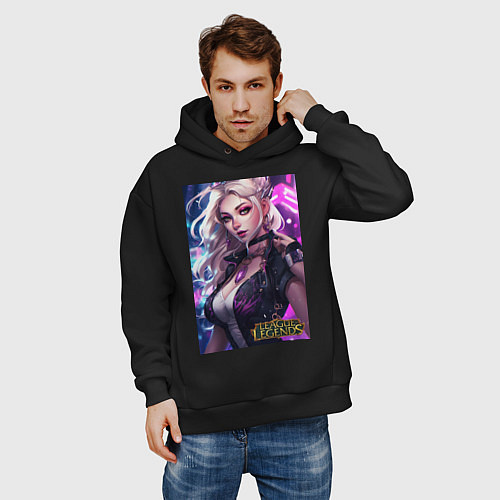 Мужское худи оверсайз League of Legends Kaisa Kda / Черный – фото 3