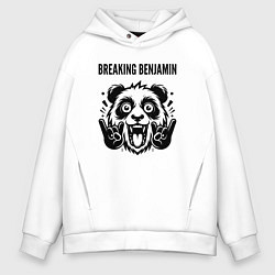 Толстовка оверсайз мужская Breaking Benjamin - rock panda, цвет: белый