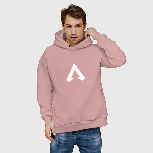 Мужское худи оверсайз Logo apex / Пыльно-розовый – фото 3