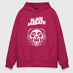 Толстовка оверсайз мужская Black Sabbath rock panda, цвет: маджента