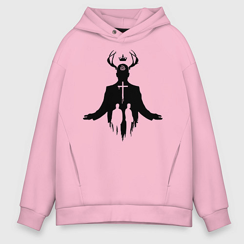 Мужское худи оверсайз True Detective: Faith / Светло-розовый – фото 1