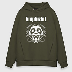 Толстовка оверсайз мужская Limp Bizkit rock panda, цвет: хаки