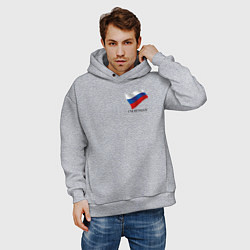 Толстовка оверсайз мужская Im Russian - motto, цвет: меланж — фото 2