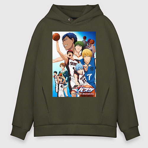 Мужское худи оверсайз Баскетбол Куроко / Хаки – фото 1