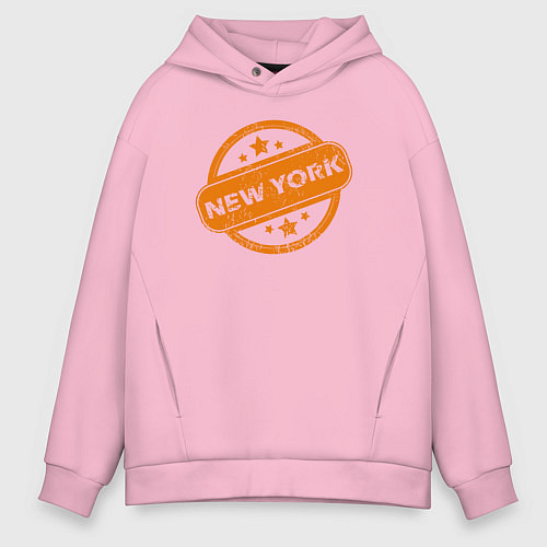 Мужское худи оверсайз City NY / Светло-розовый – фото 1
