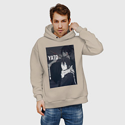 Толстовка оверсайз мужская Бездомный бог Ято, цвет: миндальный — фото 2