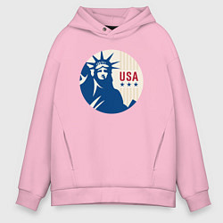 Толстовка оверсайз мужская Liberty USA, цвет: светло-розовый