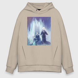 Толстовка оверсайз мужская Жизнь с нуля в альтернативном мире, цвет: миндальный