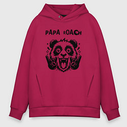 Толстовка оверсайз мужская Papa Roach - rock panda, цвет: маджента