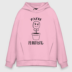 Толстовка оверсайз мужская YOURE PLANTASTIC, цвет: светло-розовый