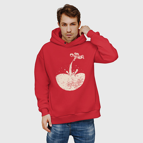Мужское худи оверсайз Космический всплеск / Красный – фото 3