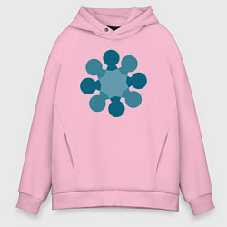 Толстовка оверсайз мужская Фигура из кругов, цвет: светло-розовый