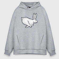 Толстовка оверсайз мужская Бегущий кролик, цвет: меланж