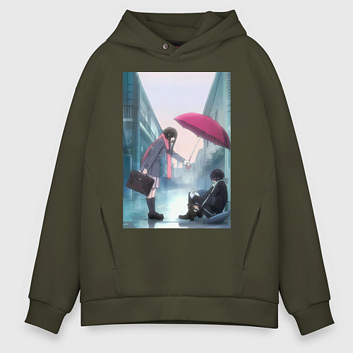 Мужское худи оверсайз Хиёри Ики Ято / Хаки – фото 1