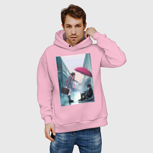 Мужское худи оверсайз Хиёри Ики Ято / Светло-розовый – фото 3