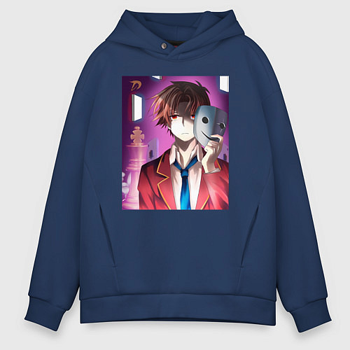 Мужское худи оверсайз Киётака Аянокоджи манипулятор / Тёмно-синий – фото 1