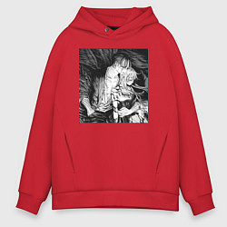 Толстовка оверсайз мужская Ашаф ворон, цвет: красный