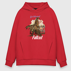 Толстовка оверсайз мужская Ghoul fallout Get Wasted, цвет: красный