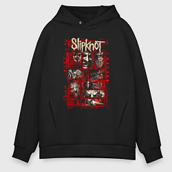 Толстовка оверсайз мужская Slipknot rock band, цвет: черный