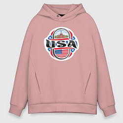 Толстовка оверсайз мужская Style USA, цвет: пыльно-розовый